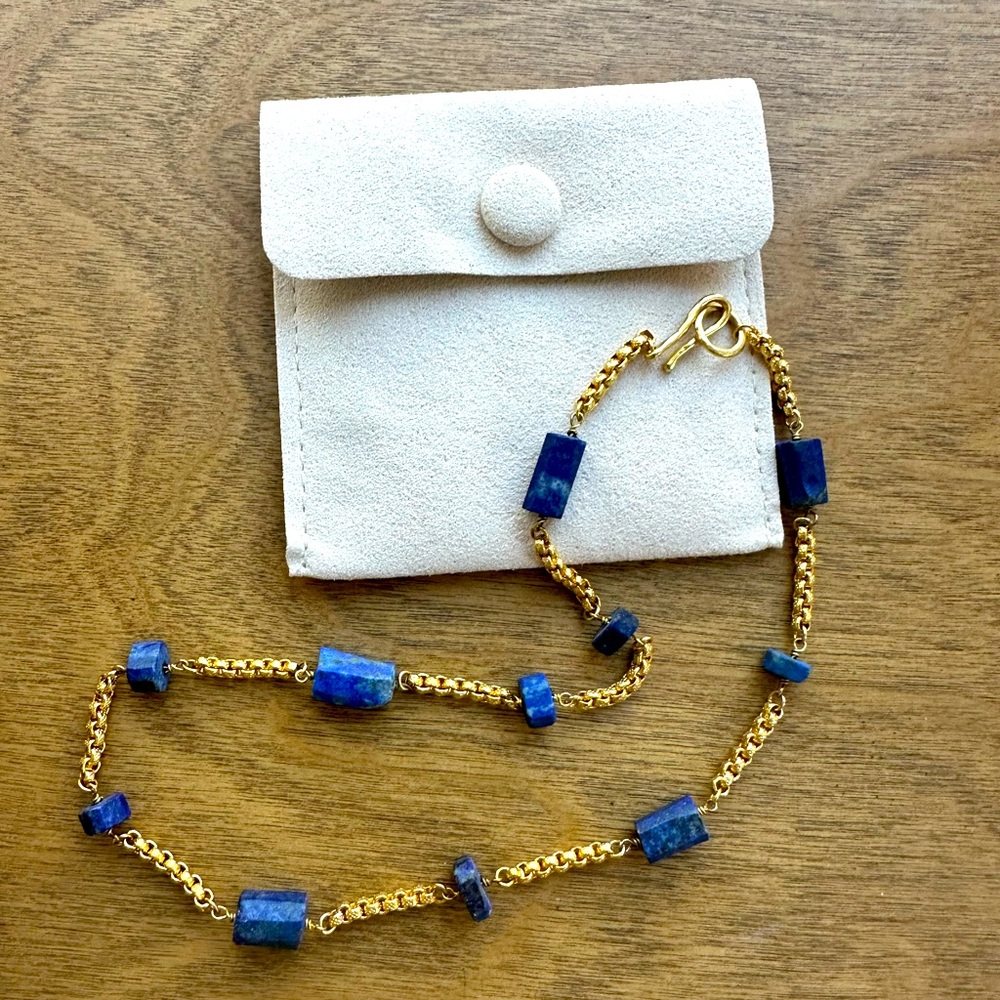 Pamela Love 14K gold plated and lapis necklace